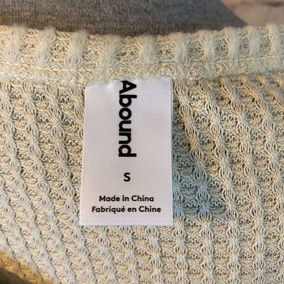 Abound Womens Tan Boulder Notch Neck Waffle Knit Raglan Long Sleeve Top Small - Picture 5 of 7